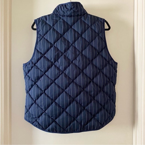 J. Crew Excursion Striped Quilted Down Puffer Vest in Navy Blue - Picture 3 of 4